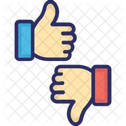 Like And Dislike Icon - Download in Colored Outline Style