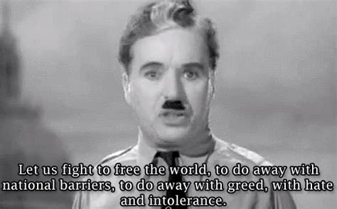 Chaplin's first speech in a film (The Great Dictator) | Movie quotes ...