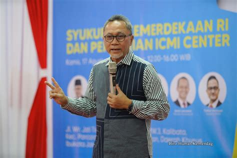 Foto Mendag Zulhas Hadiri Syukuran Peresmian Gedung ICMI Center