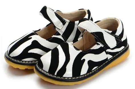 Little Girls Squeaky Shoes Pu Mary Jane Zebra Shoe Squeakers For Kids 1