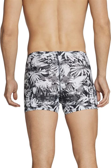 Speedo Mens Swimsuit Square Leg Printedblackwhite Speedo Swimwear