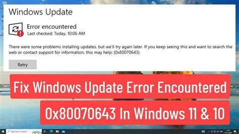 Fix Windows Update Error Encountered X In Windows Windows