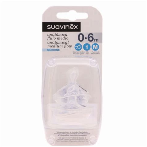 Suavinex Tetina Silicona Anatómica Flujo M T 1 0 6M Pack 2 Tetinas