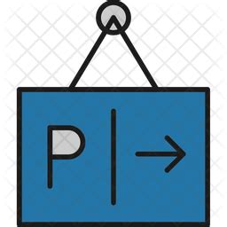 Parking Sign Icon - Download in Colored Outline Style