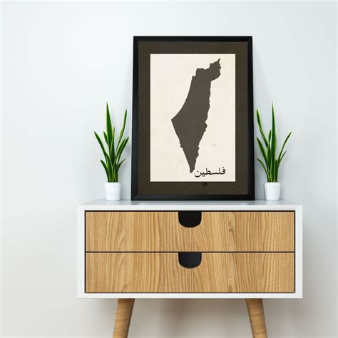 Palestine Map Wall Art Palestine Vintage Design Gaza Art For Home New