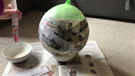 How To Make A Paper Mache Papier M Ch Globe Earth Day Craft Youtube