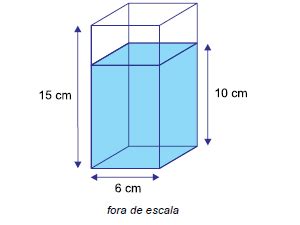 Um Recipiente Transparente Possui O Formato De Um Prisma Re