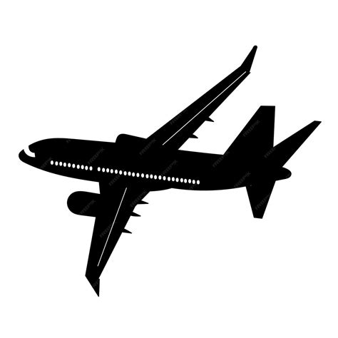 Premium Vector | Passenger plane flying black silhouette vector