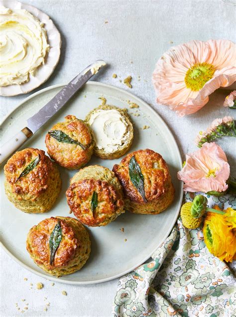 Wild Garlic And Cheddar Scones By Rosie Birkett