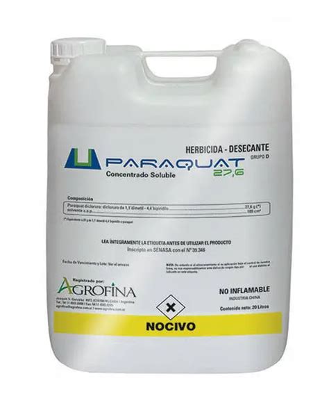 Herbicida Paraquat Dicloruro Agrofina X Lt Agrofy