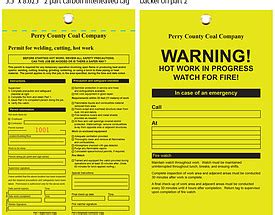 Custom Hot Work Permit Tags St Louis Tag