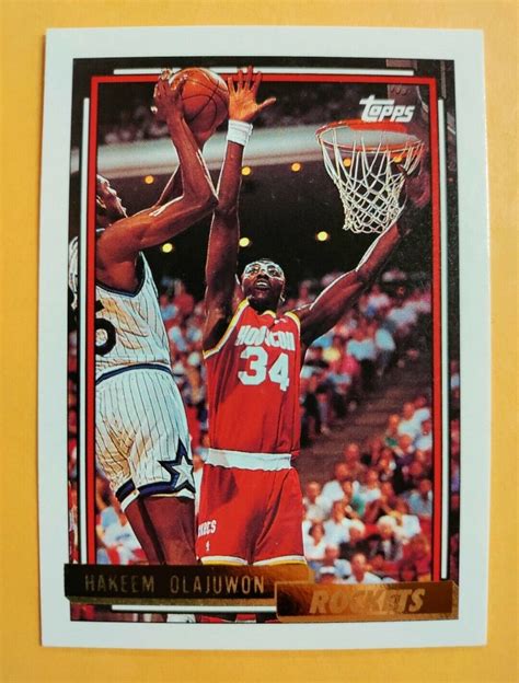 Hakeem Olajuwon Topps Gold Basketball Card Rockets Nm Mt