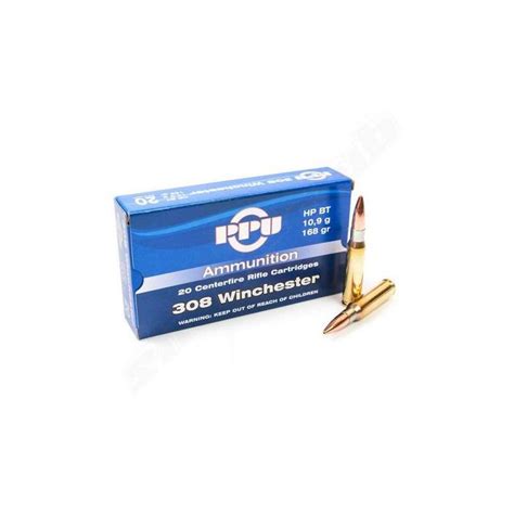 Ppu 308 Winchester Hp Bt 168gr Municion Metalica