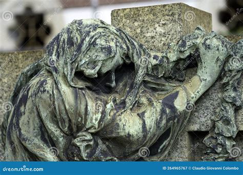 Cimitero Monumentale Historic Cemetery In Milan Italy A Tomb Stock