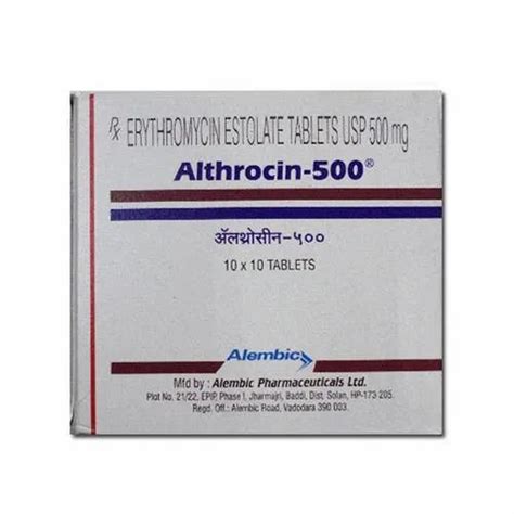 ERYTHROMYCIN 500 MG TABLET, 1*10, Prescription at ₹ 84/box in Nagpur