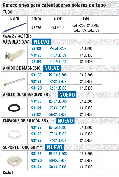 Cale Tub Truper Tubo De Repuesto Para Calentador Solar Foset