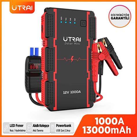 Utrai Jstar Mini 13000 mAh 1000A Jump Starter Taşınabilir Akü Takviye