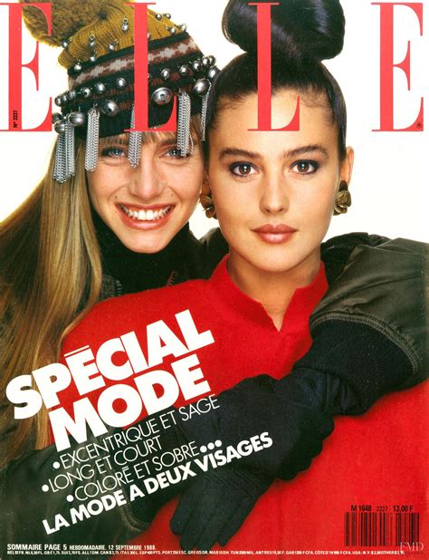 Cover Of Elle France With Monica Bellucciroberta Chirko September 1988