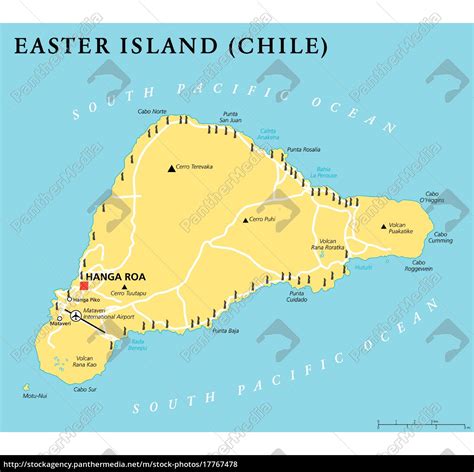 Easter Island Political Map - Stock image #17767478 | PantherMedia ...