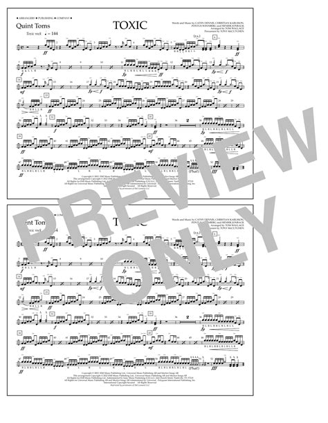 Toxic Arr Tom Wallace Quint Toms By Britney Spears Sheet Music For