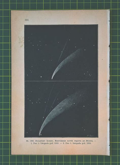 1895 Vintage Comet Donati Lithograph Illustration