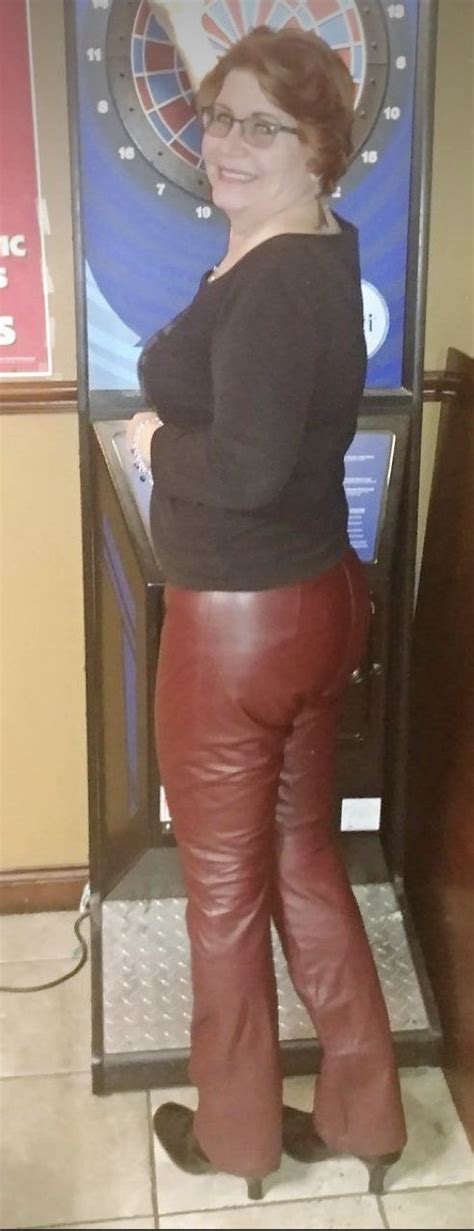 Milfs In Leather K On Twitter Red Leather Trousers Milf From