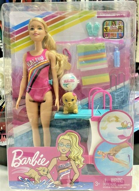 Barbie Dreamhouse Adventures Swim 'n Dive Doll with Puppy & Diving ...