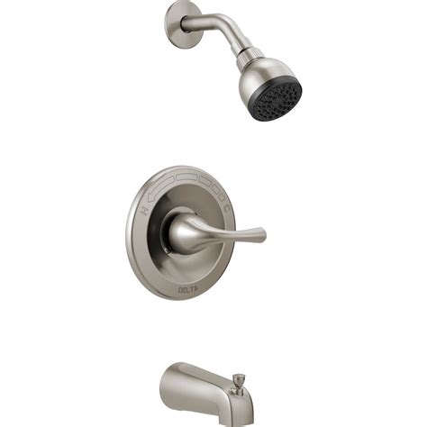 Delta Foundations Brushed Nickel 1 Handle Bathtub And Shower Faucet