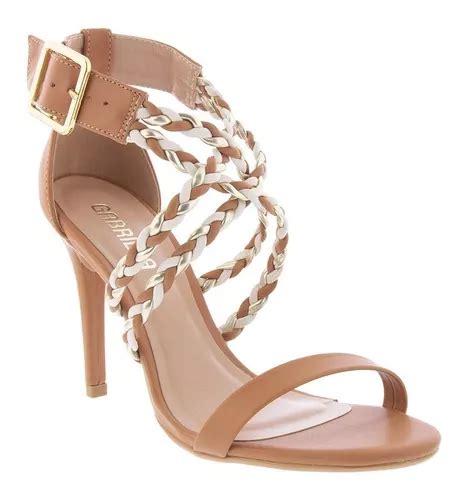 Sand Lia Gabriela Salto Fino Tress Fivela Metalizada Nude Parcelamento Sem Juros