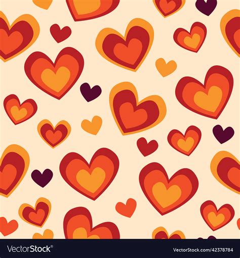 Retro S Love Heart Seamless Pattern Royalty Free Vector