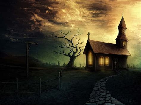 Hd Wallpaper Artwork Spooky Architecture Built Structure Building