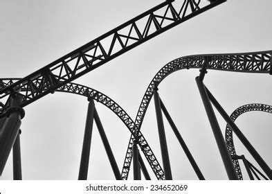 Abstract Silhouette View Roller Coaster Track Stock Photo 234652069 ...