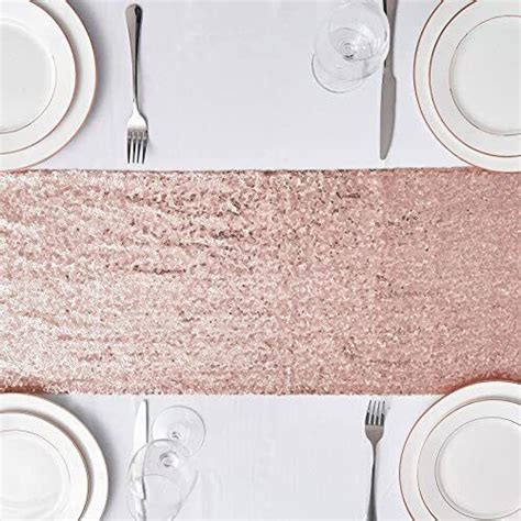 6pcs 12x108 Inch Sequin Table Runner Rose Gold Glitter Table Runner For Party Ebay