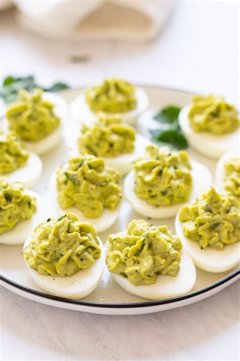 Avocado Deviled Eggs IFoodReal