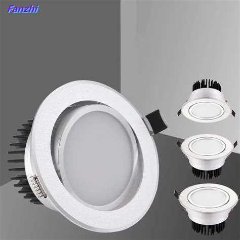 Silver Round Dimmable Recessed Led Cob Downlight 3w 5w 7w 12w 15w