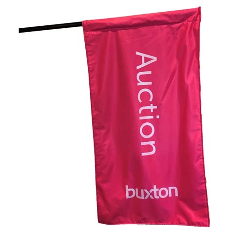 Buxton Auction Pink Signboard Flag Pole Kit Real Estate Flags