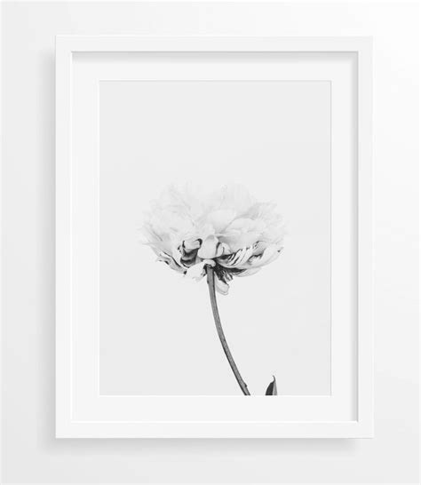 Flower Wall Art Black and White Wall Art Large Wall Art - Etsy