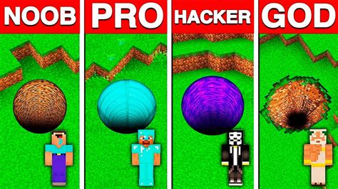 Round Tunnel Base House Build Minecraft Battle Noob Vs Pro Vs Hacker