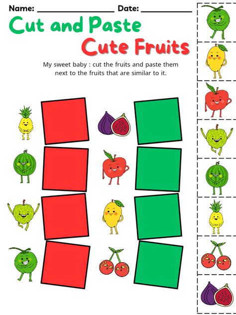 ♥♥cut And Paste Cute Vegetables And Fruits♥♥ Made By Teachers