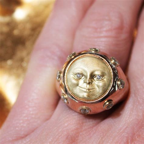 Moonface Gold Signet Ring Anthony Lent The Jewellery Editor