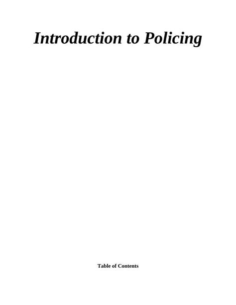 Introduction To Policing Desklib