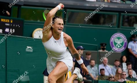 Belaruss Aryna Sabalenka Plays Return Britains Editorial Stock Photo