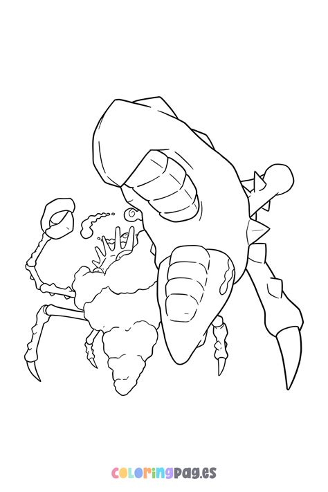 Pokémon Gigantamax Kingler coloring page Coloring pages Pokemon