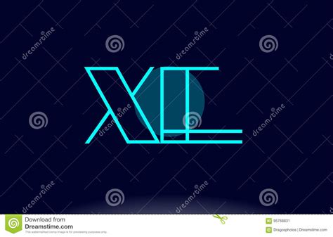 Xe X E Blue Line Circle Alphabet Letter Logo Icon Template Vector