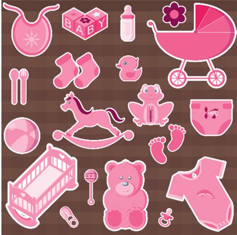 Baby Shower Girl Stickers Free Printable Papercraft Templates