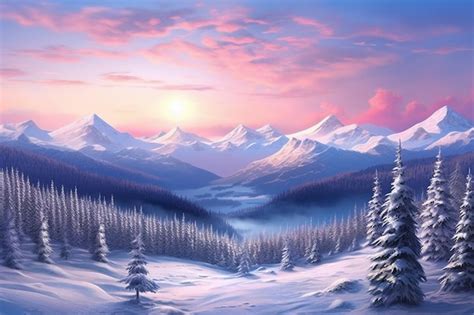 Premium Photo Detailed Pastel Coloured Hand Painted Winter Solstice