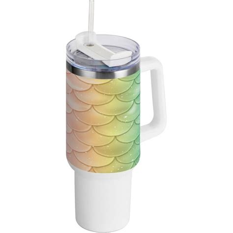 Skysonic 40oz Mermaid Tail Tumbler With Lid And Straw Travel Coffee Mug