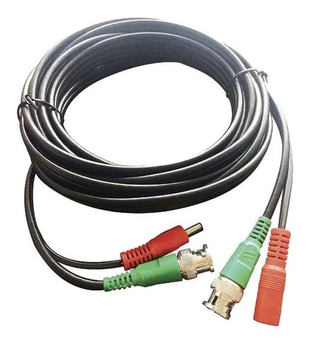 Cable Coaxial Armado Conector Bnc Y Alimentación 5m Diy5mhd Envío gratis