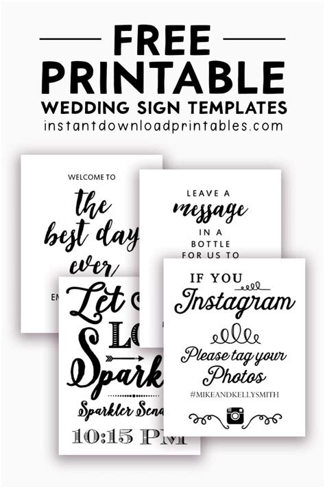 Free Printable Wedding Signs - Instant Download Printables