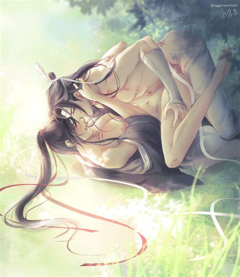 Rule 34 Anal Sex Bishonen Canon Couple Commoror Eye Contact Gay Lan Wangji Looking At Partner